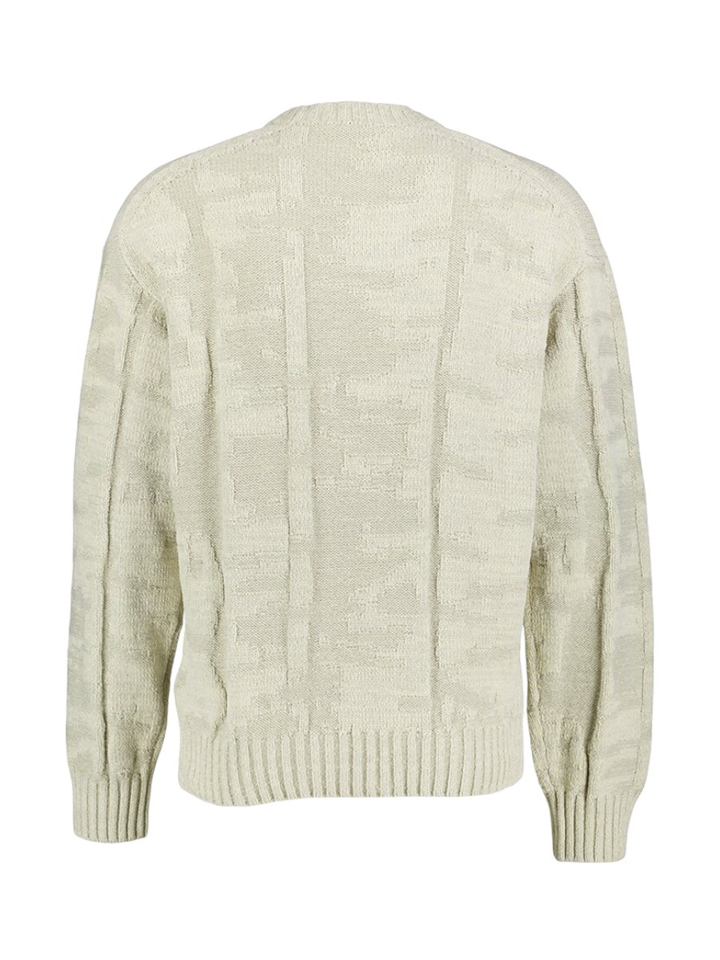 Beige gebreide katoenen trui Hugo Boss