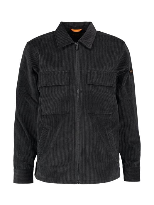 Zwart corduroy hemd met rits Hugo Boss