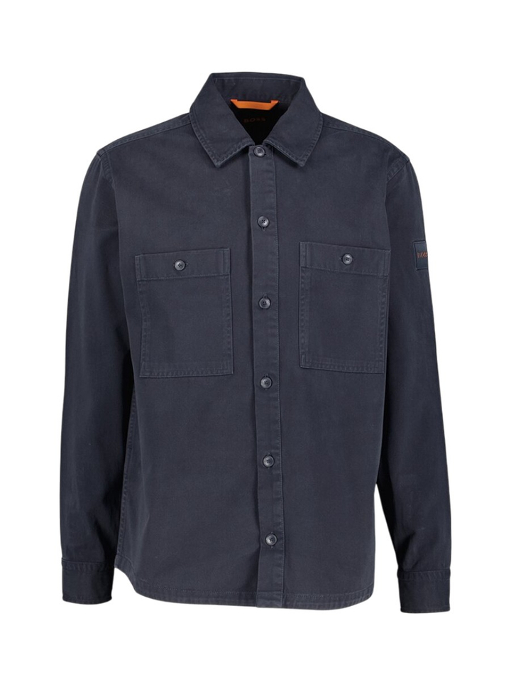 Zwart jeans look hemd met logo Locky Boss Orange