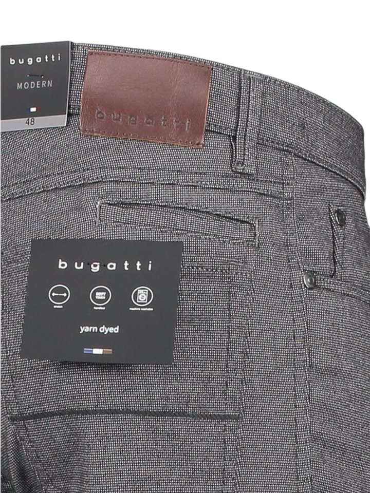 Grijze gespikkelde slim fit broek Bugatti