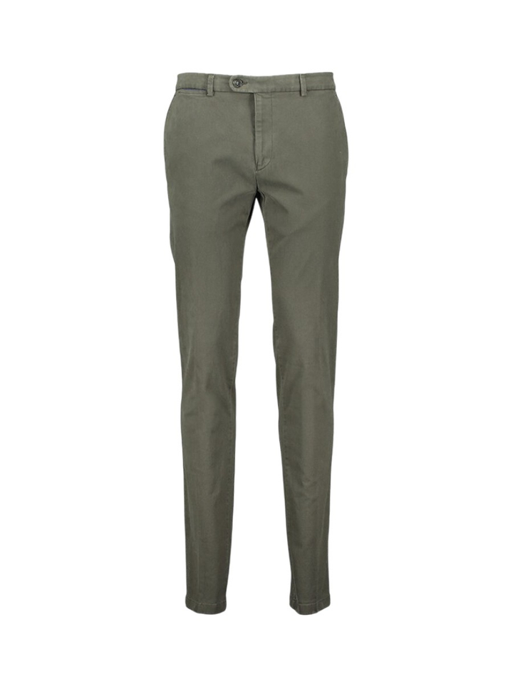 Kaki slim fit broek Bugatti