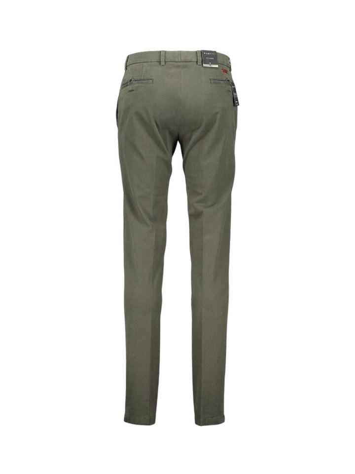 Kaki slim fit broek Bugatti