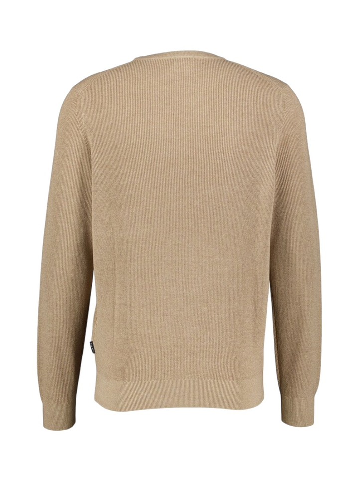 Beige trui met ronde hals en lange mouwen Bugatti