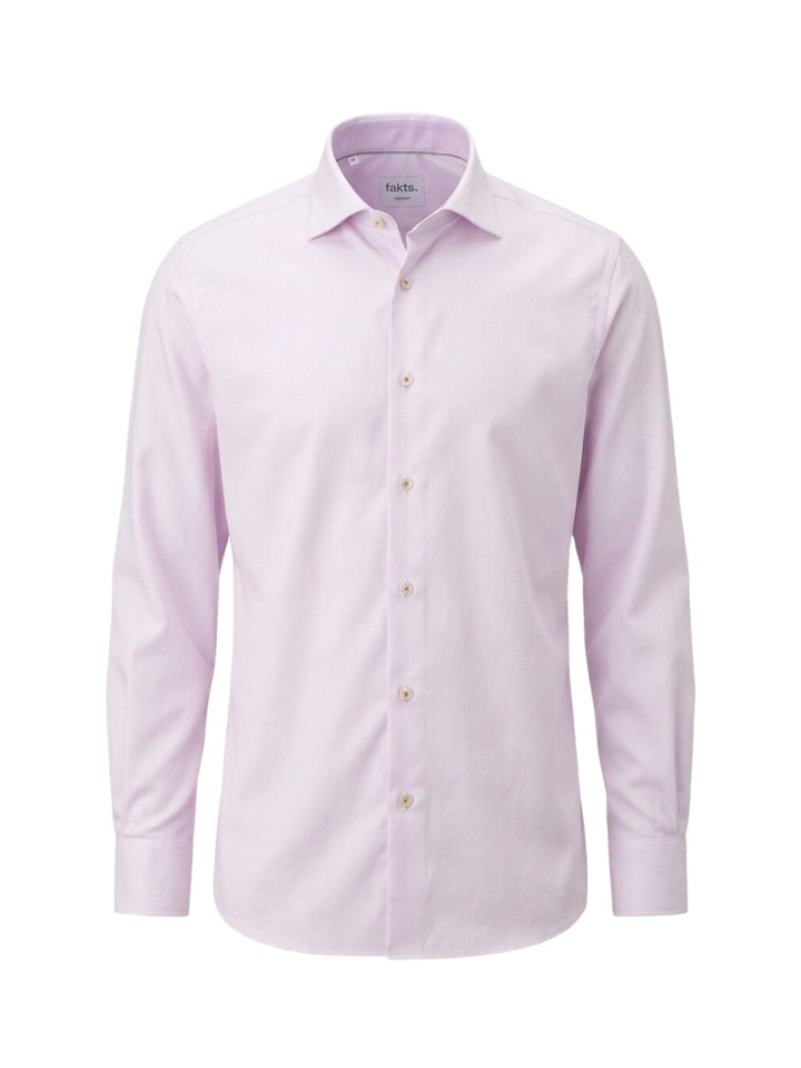 Lila faux katoenen hemd (regular fit) met details en lange mouwen Fakts 