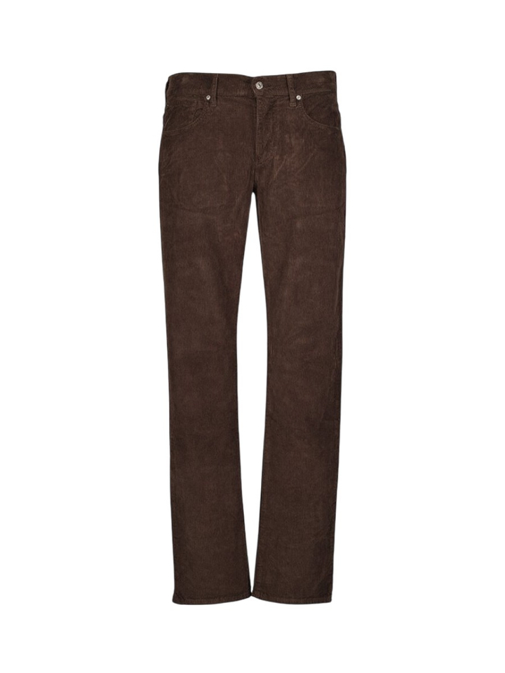 Bruine ribfluwele straight fit broek For All Mankind