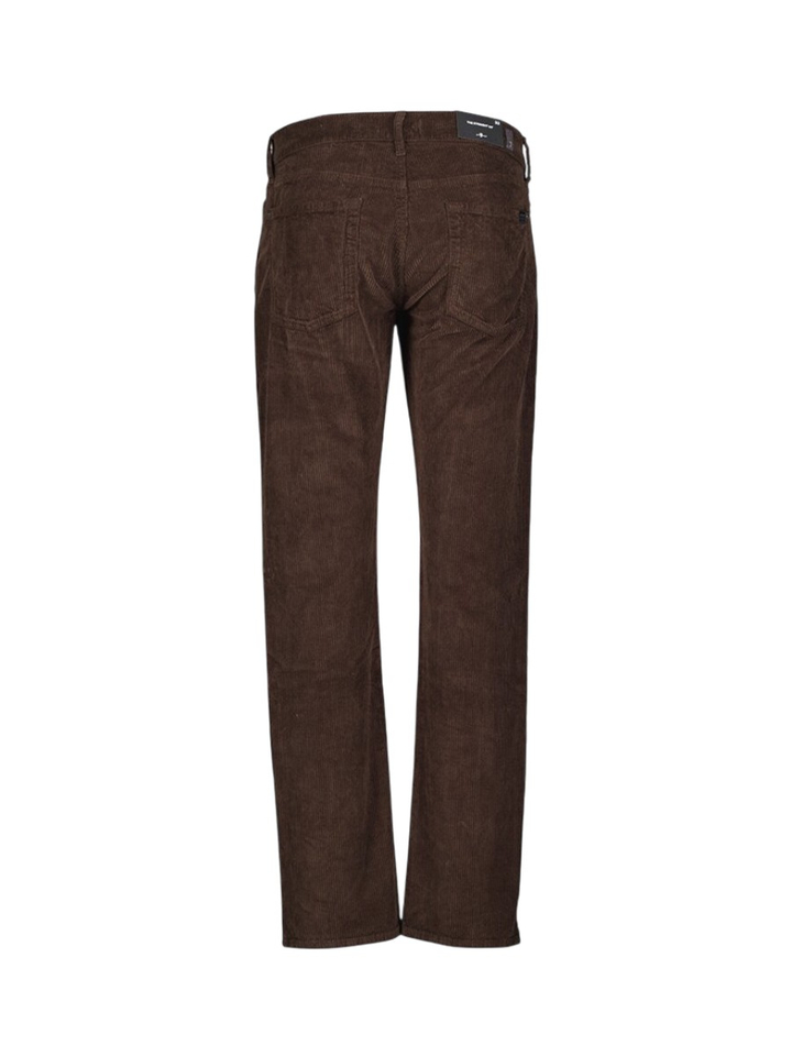 Bruine ribfluwele straight fit broek For All Mankind