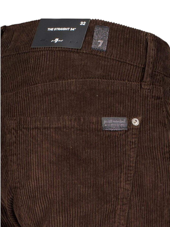 Bruine ribfluwele straight fit broek For All Mankind