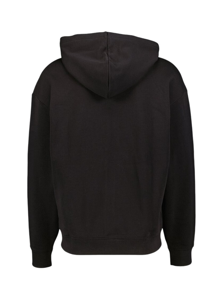 Zwarte katoenen hoodie met zilverkleurige rits Dapozip Hugo Boss