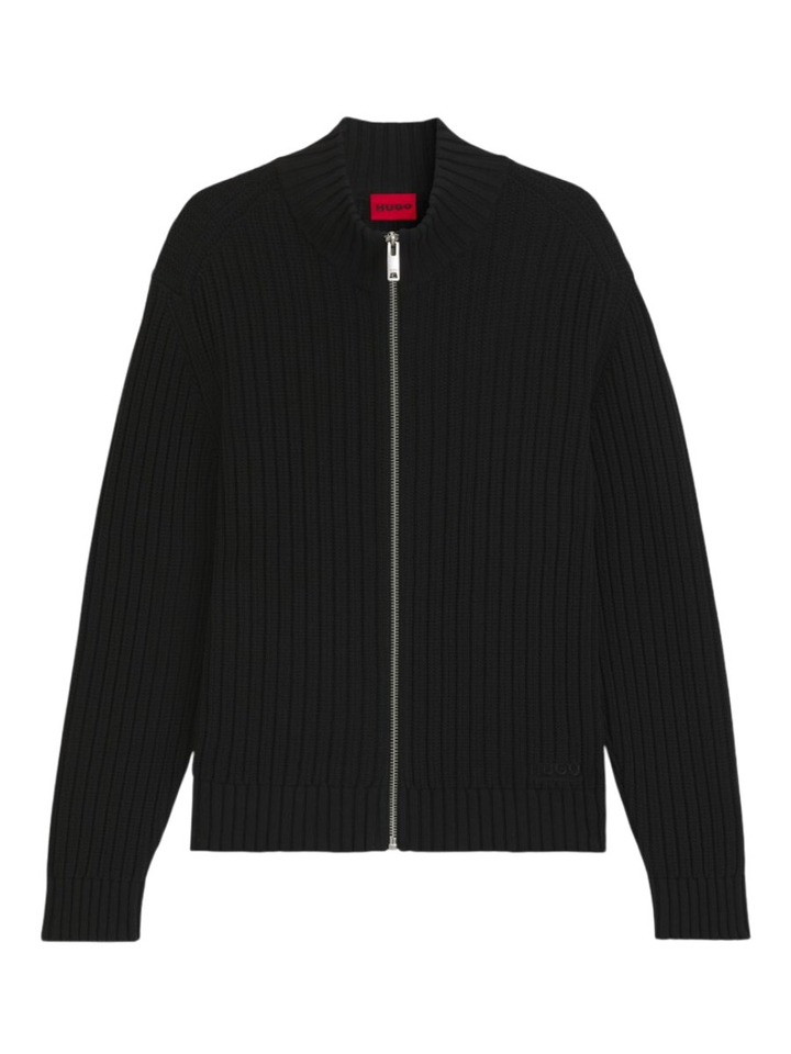 Zwarte katoenen pull met rits Striton