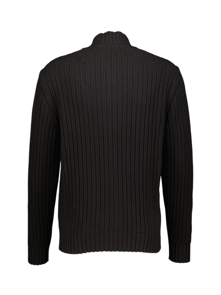 Zwarte katoenen pull met rits Striton