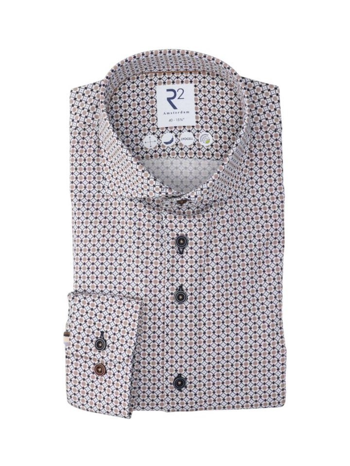 Multicolor katoenen hemd (regular fit) met details en lange mouwen R2