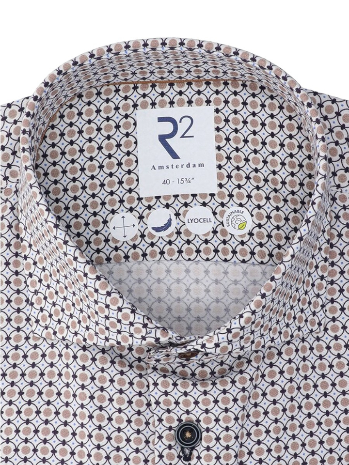 Multicolor katoenen hemd (regular fit) met details en lange mouwen R2
