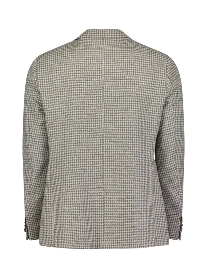 Beige wollen blazer met ruitmotief regular fit Roy Robson 