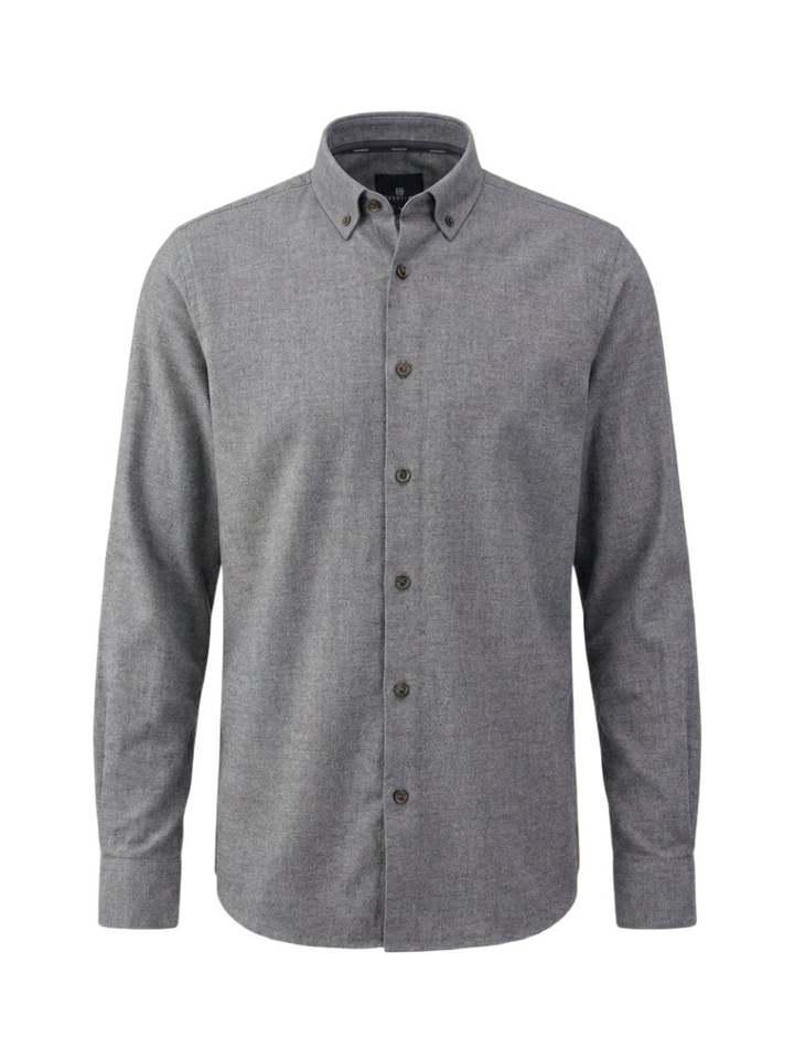 Grijs flanellen hemd (regular fit) met lange mouwen State Of Art