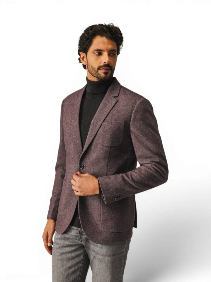Bordeaux blazer met motief State of Art