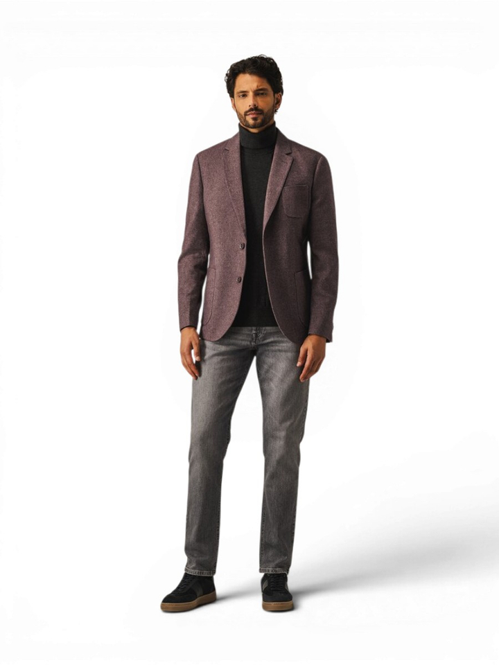 Bordeaux blazer met motief State of Art