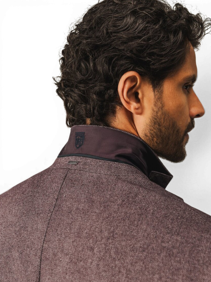Bordeaux blazer met motief State of Art