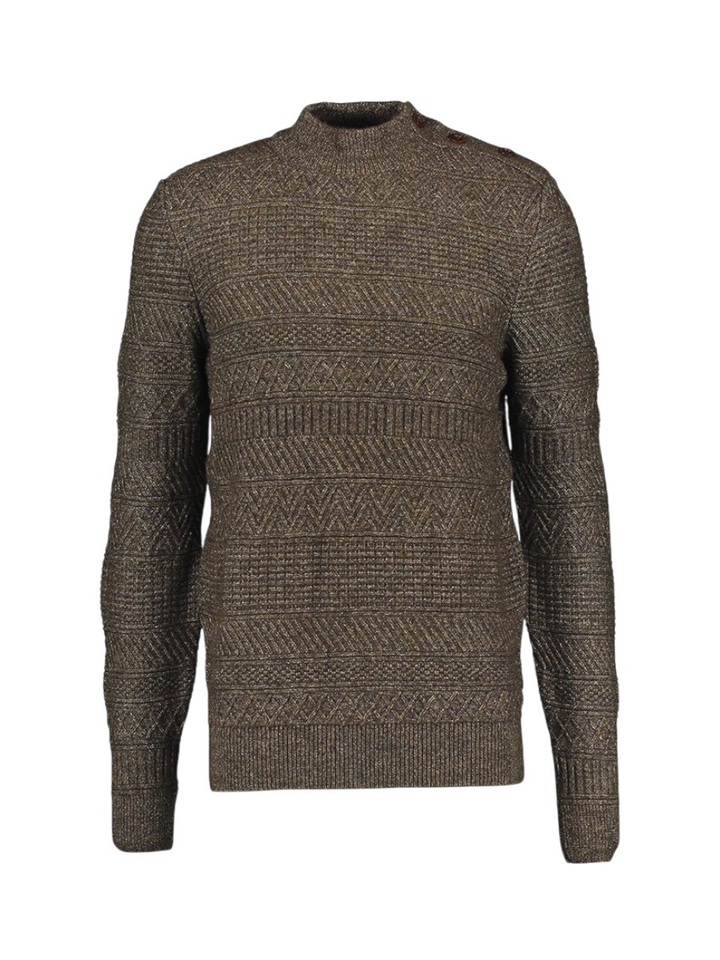 Bruine pull met motief State of Art