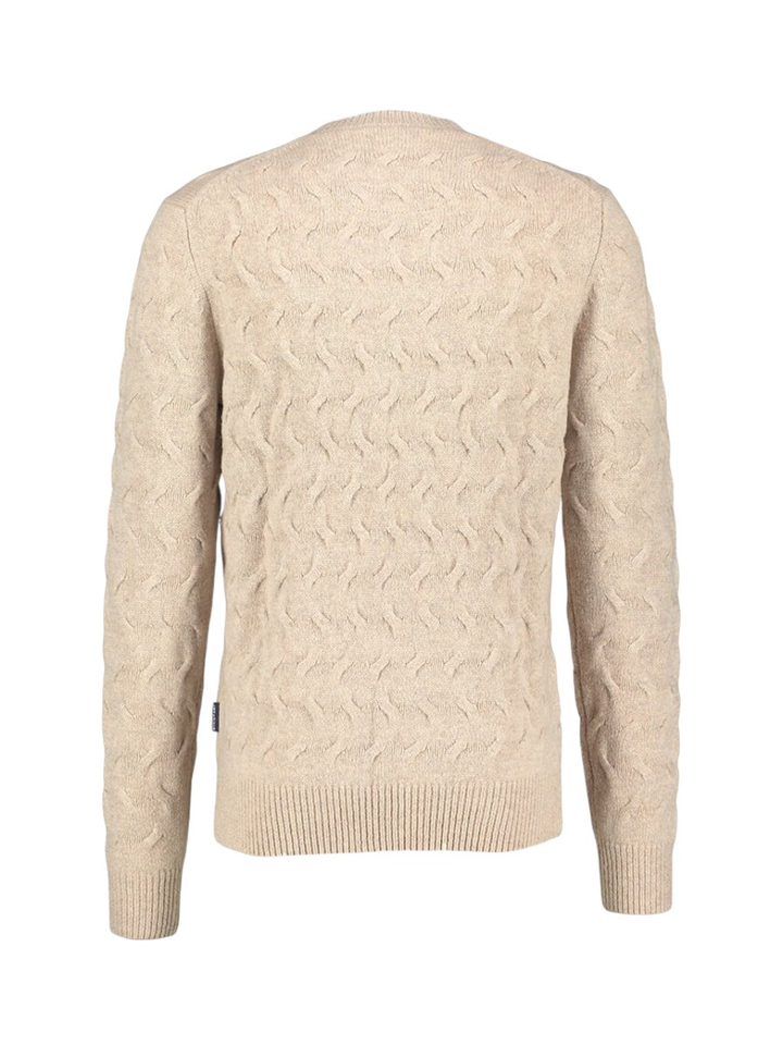 Beige gebreide trui met kabel State Of Art 