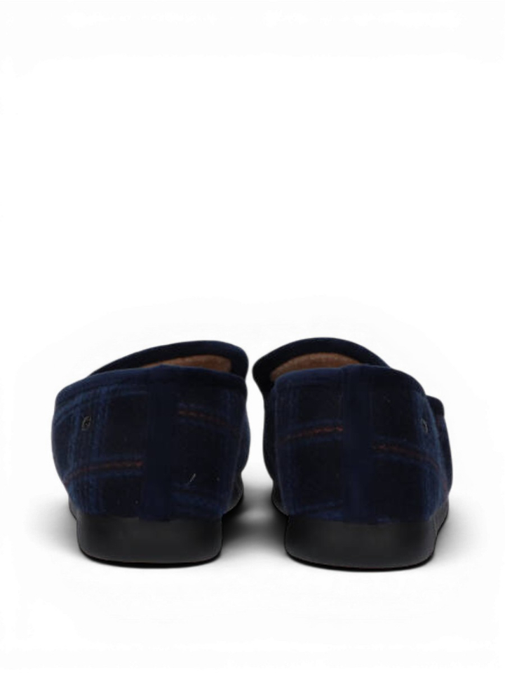Blauwe pantoffels in ruit motief Isotoner
