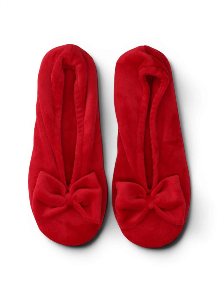 Rode pantoffels met strikdetail Isotoner