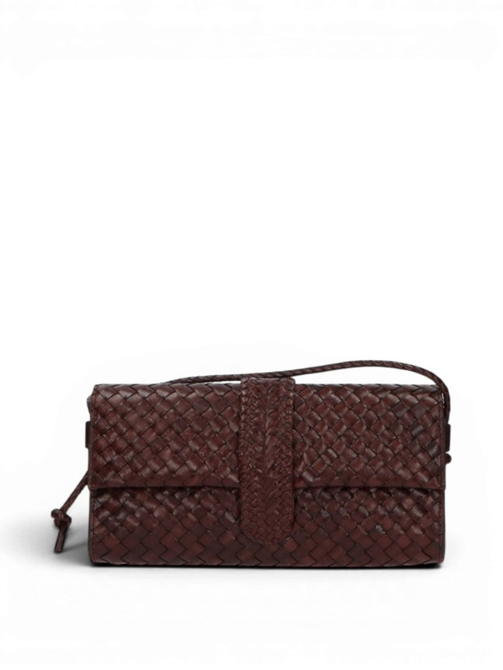 Bruine geweven handtas  Valentina Toledo Allan K 
