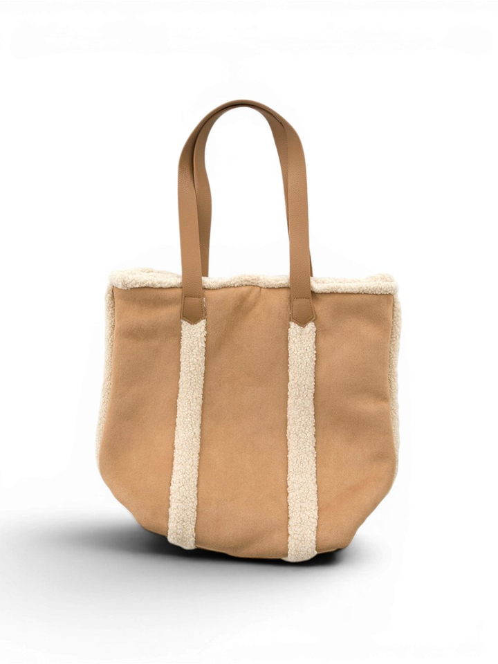 Beige shopper met teddy details Aedey Barts