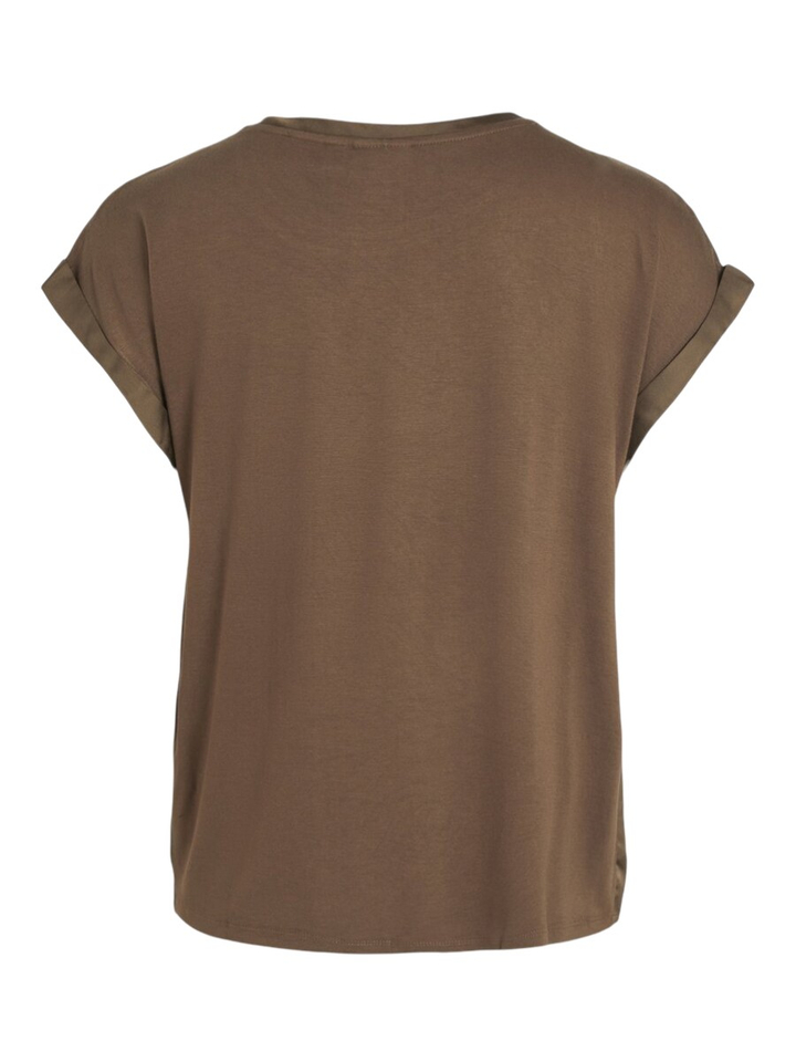 Bruine top met ronde hals Vielette Vila