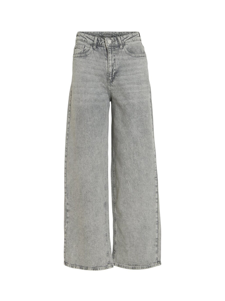 Grijze jeans met hoge taille wide fit Vifreya Vila