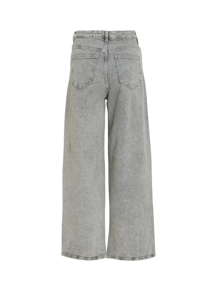 Grijze jeans met hoge taille wide fit Vifreya Vila