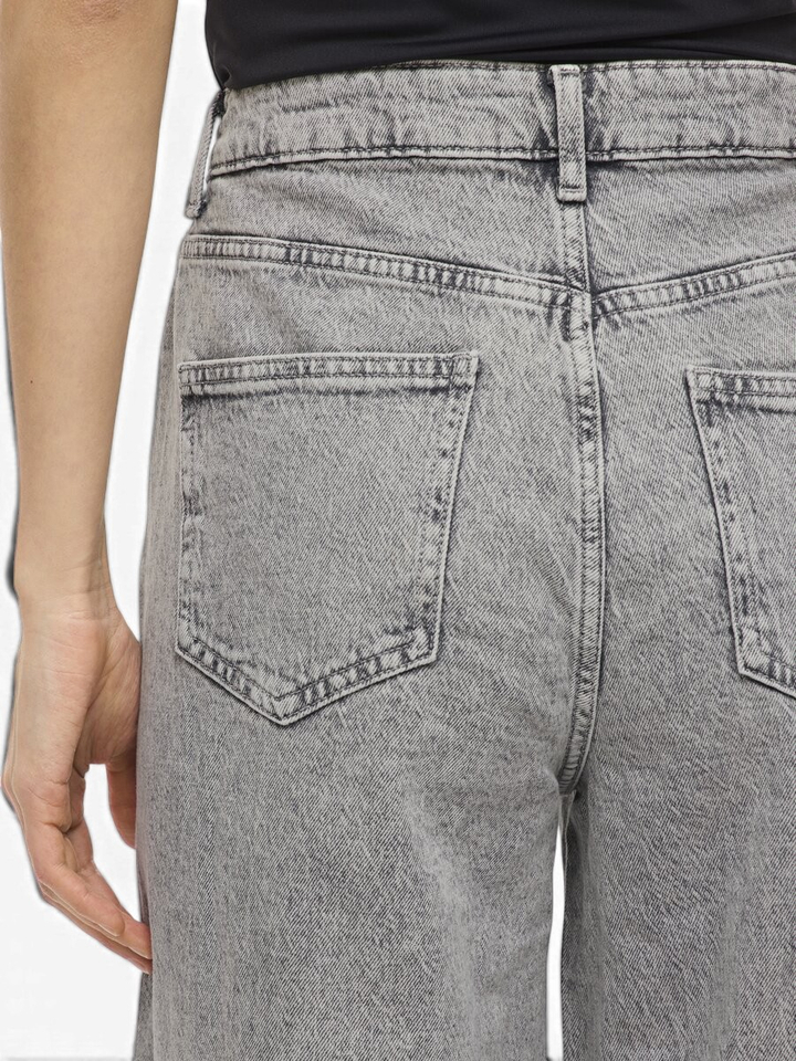 Grijze jeans met hoge taille wide fit Vifreya Vila