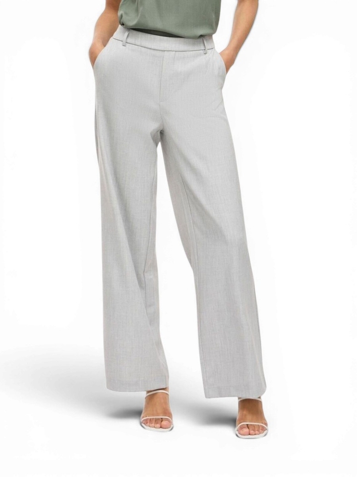 Grijze broek met hoge taille Vivarone Vila