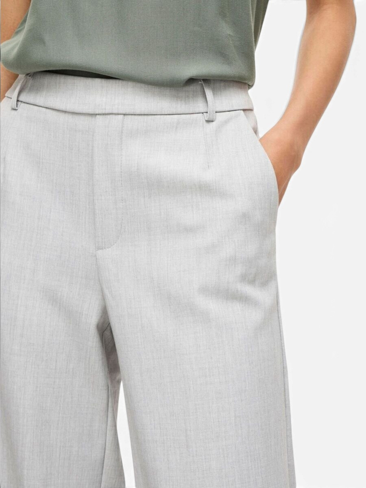 Grijze broek met hoge taille Vivarone Vila