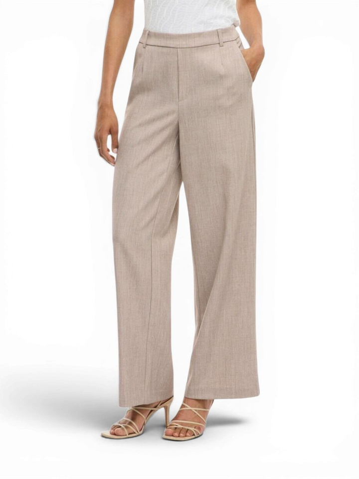 Beige geklede broek Vivarone Vila