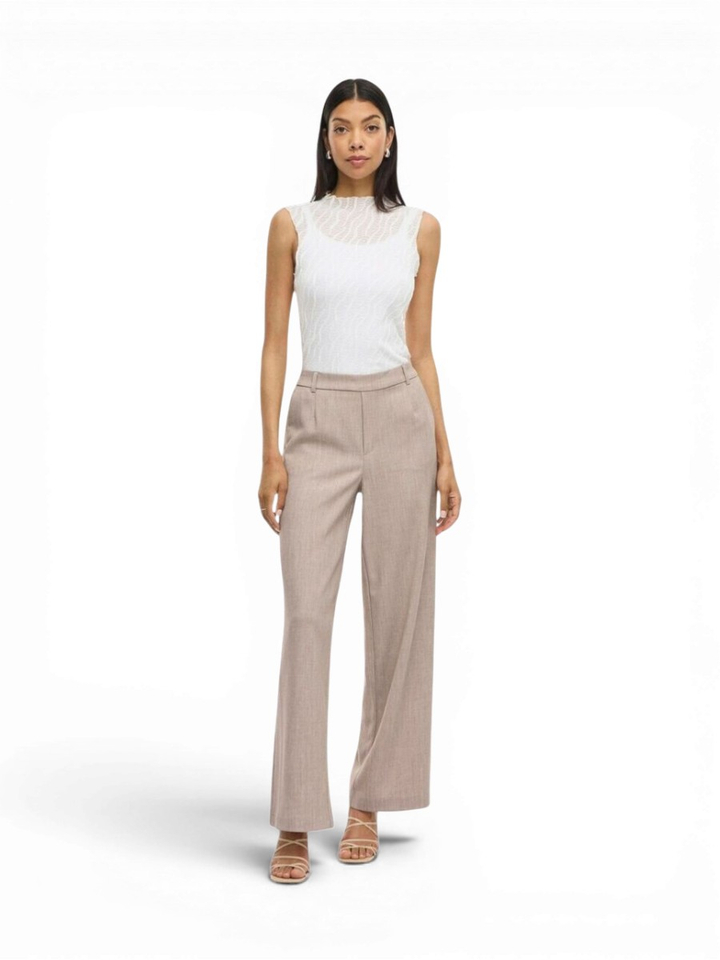 Beige geklede broek Vivarone Vila