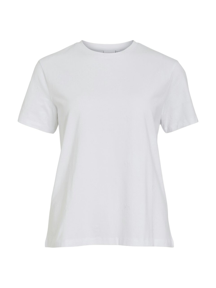 Witte t-shirt met ronde hals en korte mouwen Vinora Vila