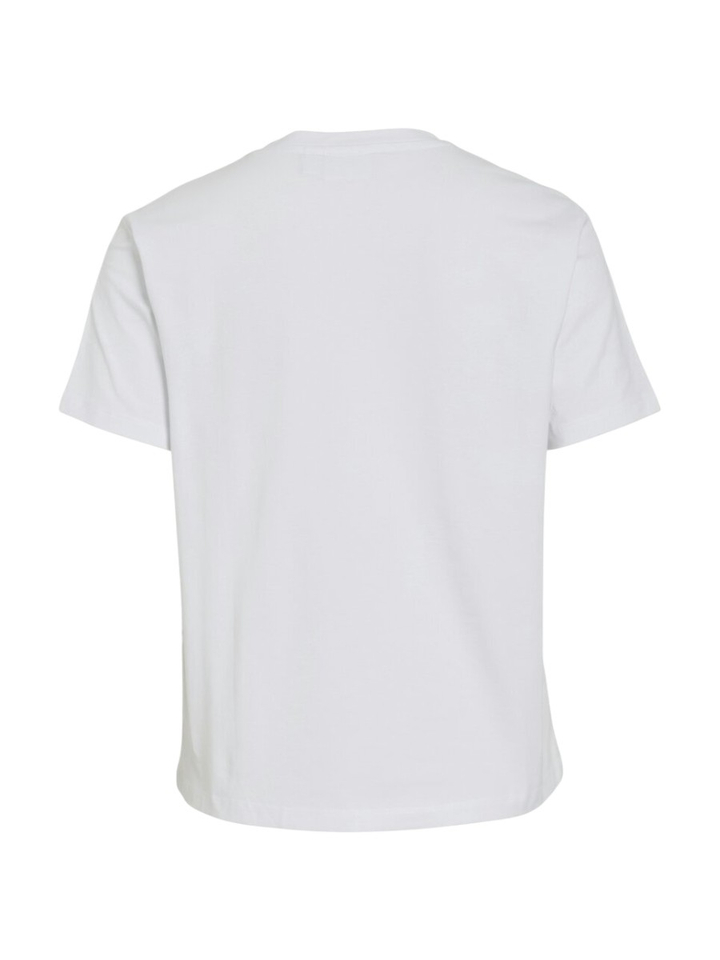 Witte t-shirt met ronde hals en korte mouwen Vinora Vila