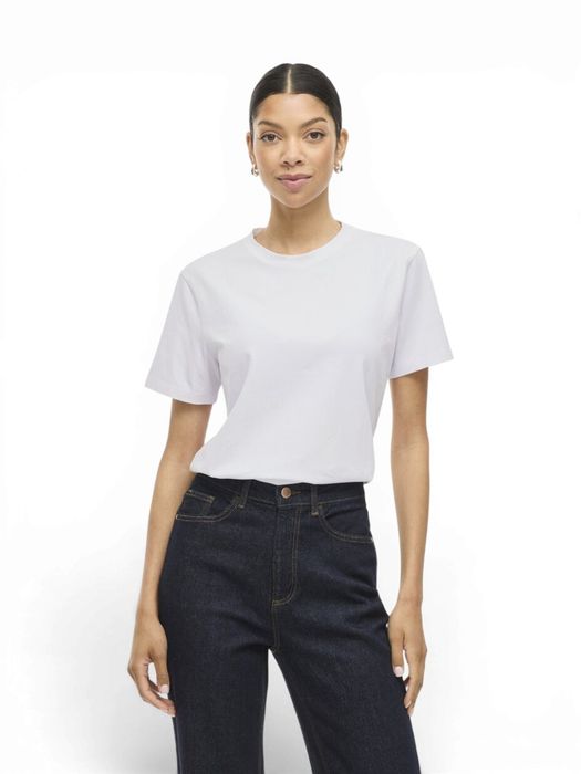 Witte t-shirt met ronde hals en korte mouwen Vinora Vila