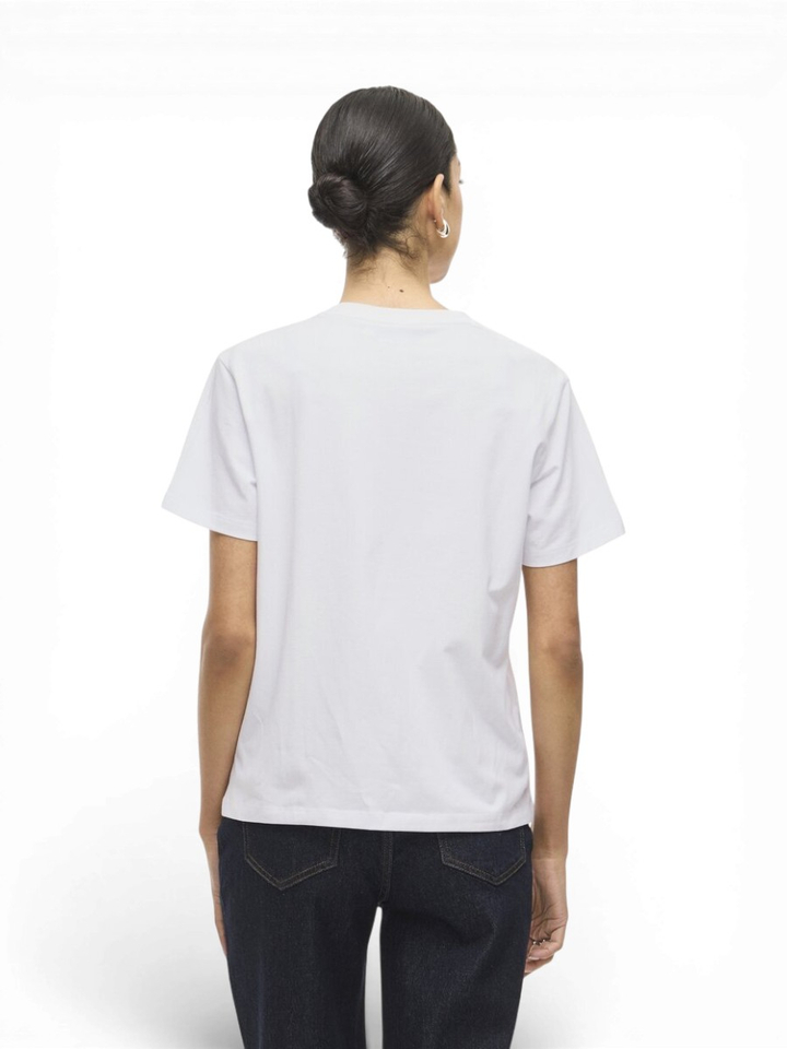 Witte t-shirt met ronde hals en korte mouwen Vinora Vila