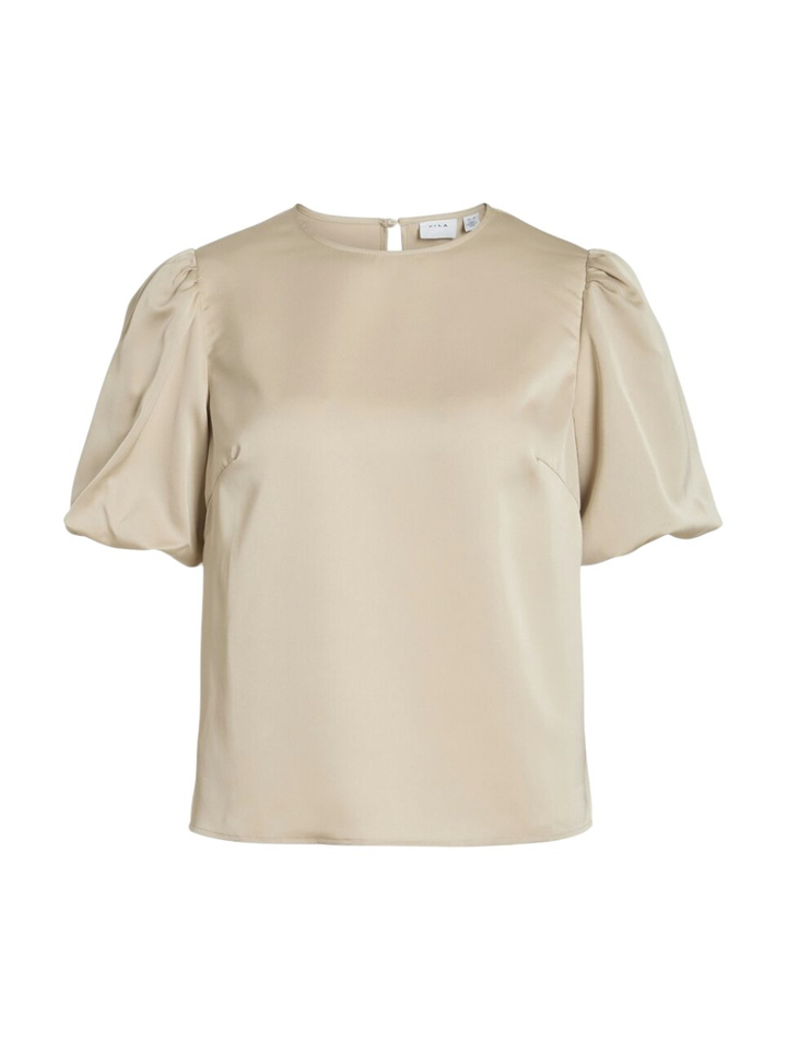 Beige glanzende bloes Viellette Vila