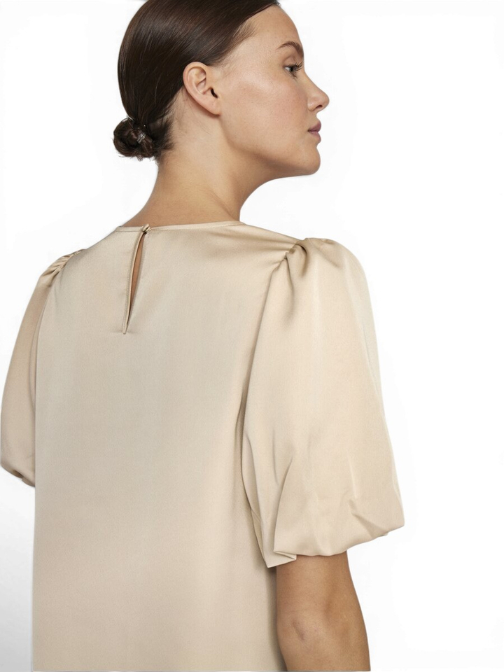 Beige glanzende bloes Viellette Vila