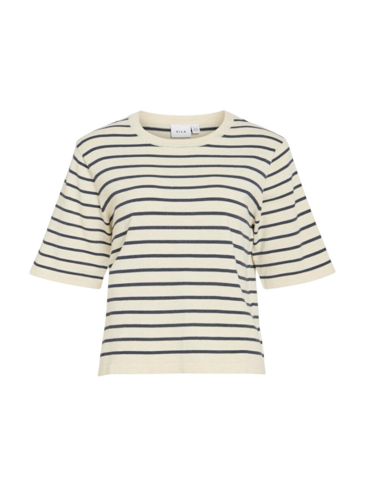 Ecru pull met blauwe strepen Vimalu Vila