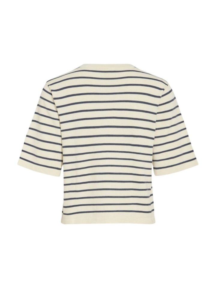 Ecru pull met blauwe strepen Vimalu Vila