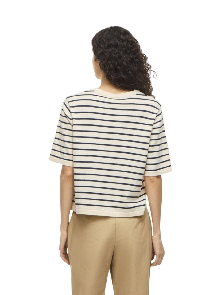 Ecru pull met blauwe strepen Vimalu Vila