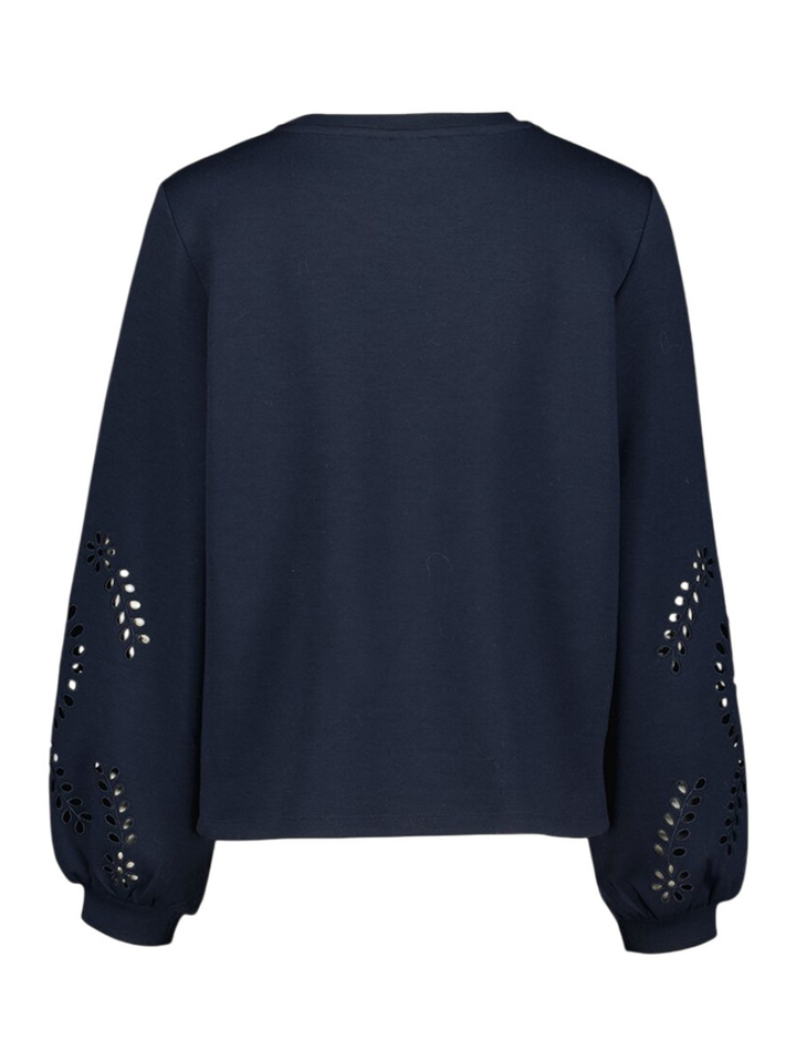 Blauwe sweater detail aan de mouw Visandy Vila