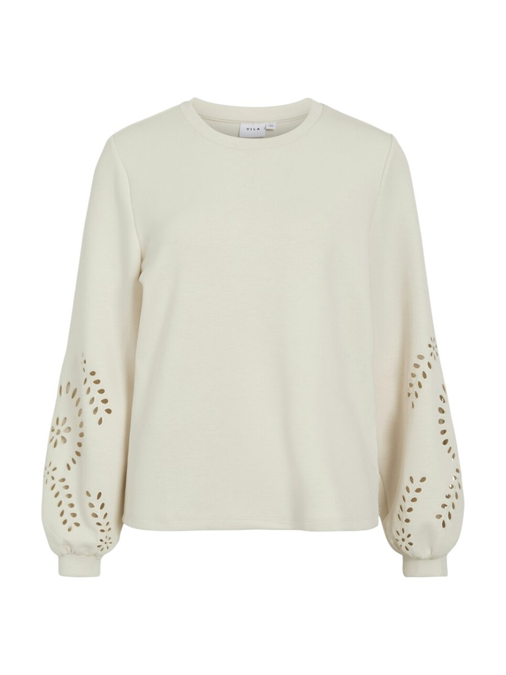 Ecru sweater detail aan de mouw Visandy Vila