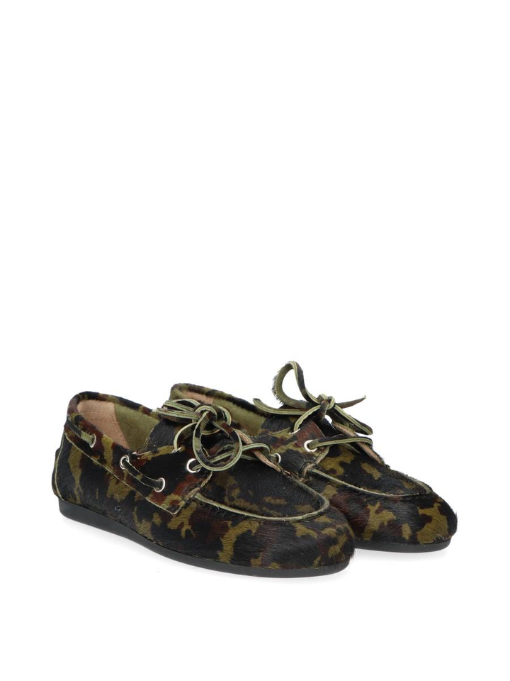 Groene boat loafer camo met print Posa 