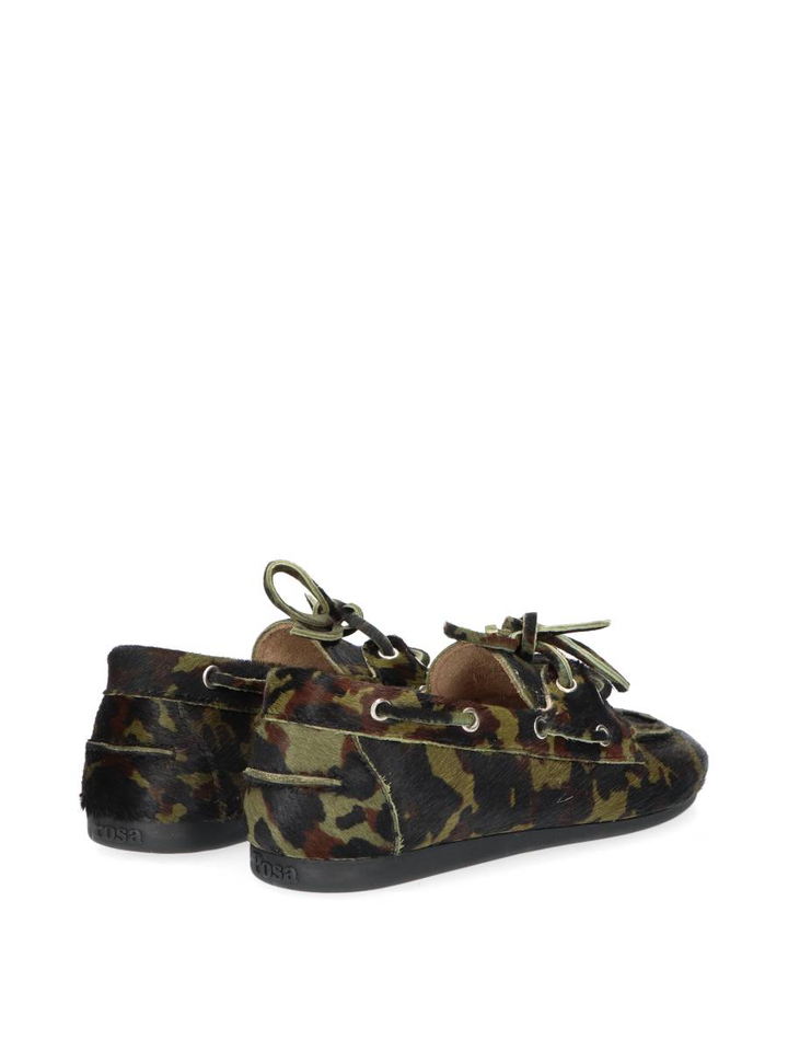Groene boat loafer camo met print Posa 