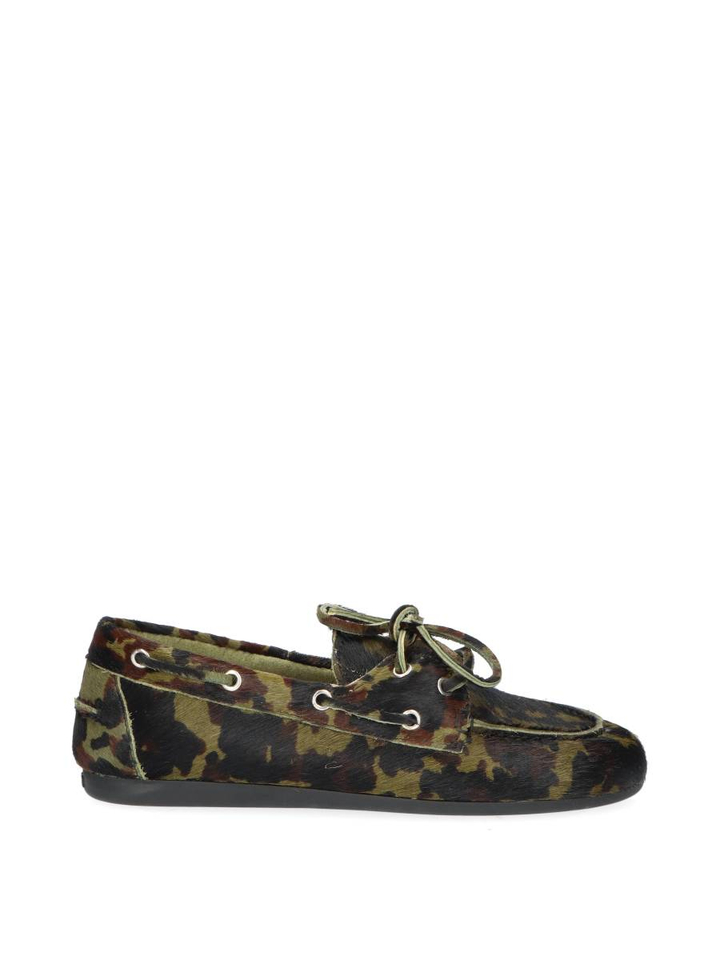 Groene boat loafer camo met print Posa 