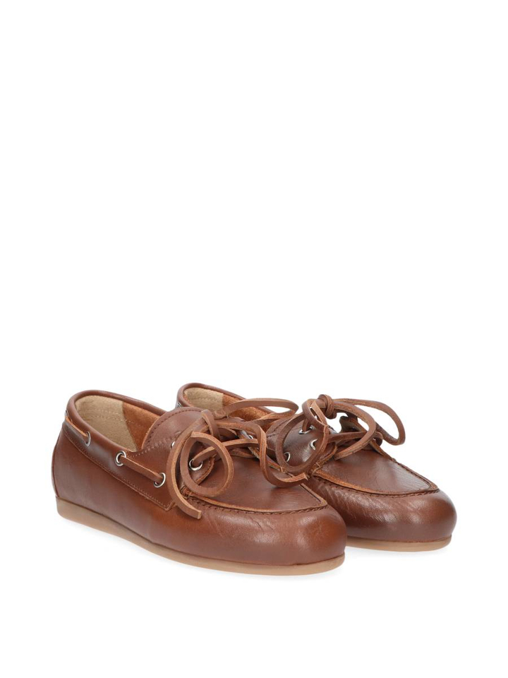 Cognac boat loafer soft leather Posa